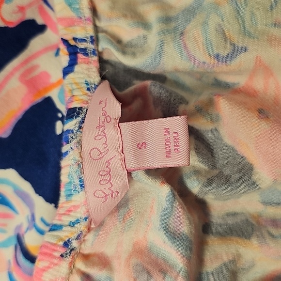 Lilly Pulitzer Womens Soft Flowy Pink Blue Sleeveless Off Shoulder Ruffle Top S - Picture 4 of 6